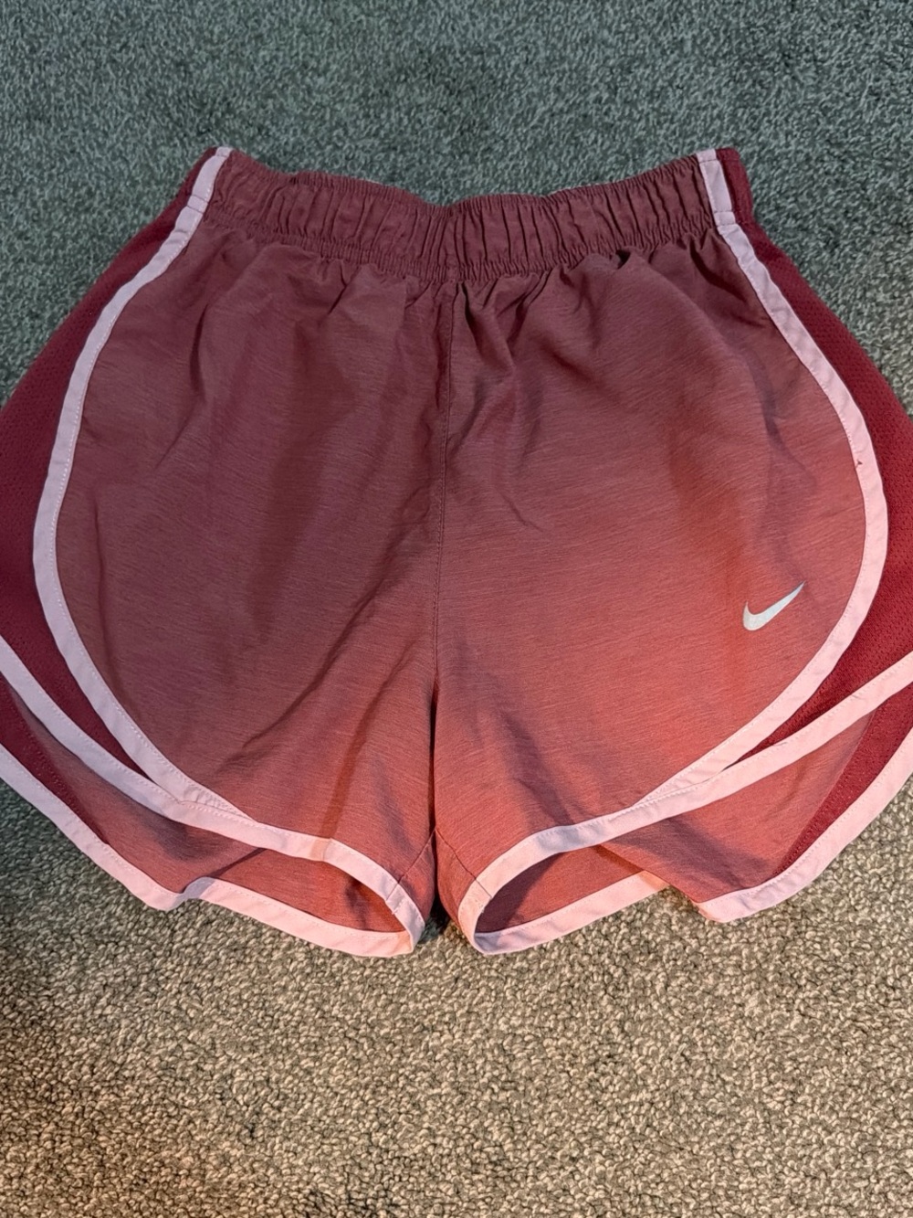 Nike Women's Rose Pink Athletic Shorts with White Trim